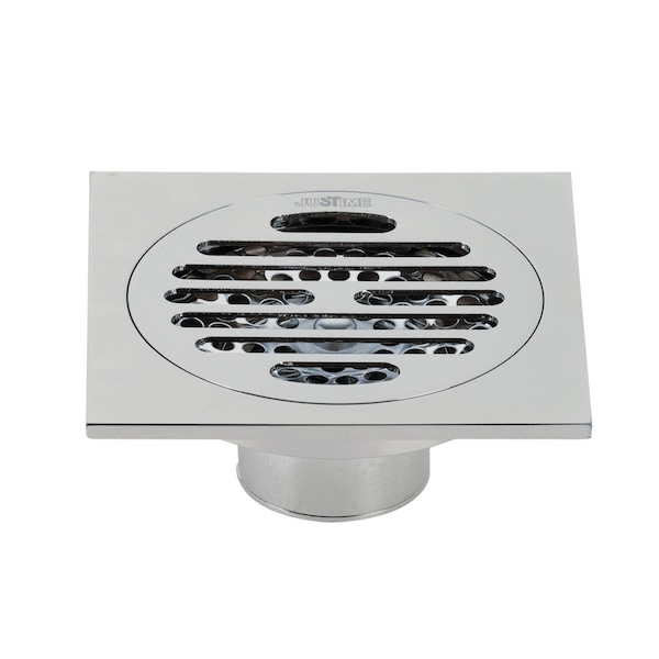 Watercourse Symmetric 4" Square Grid Shower Drain, Chrome